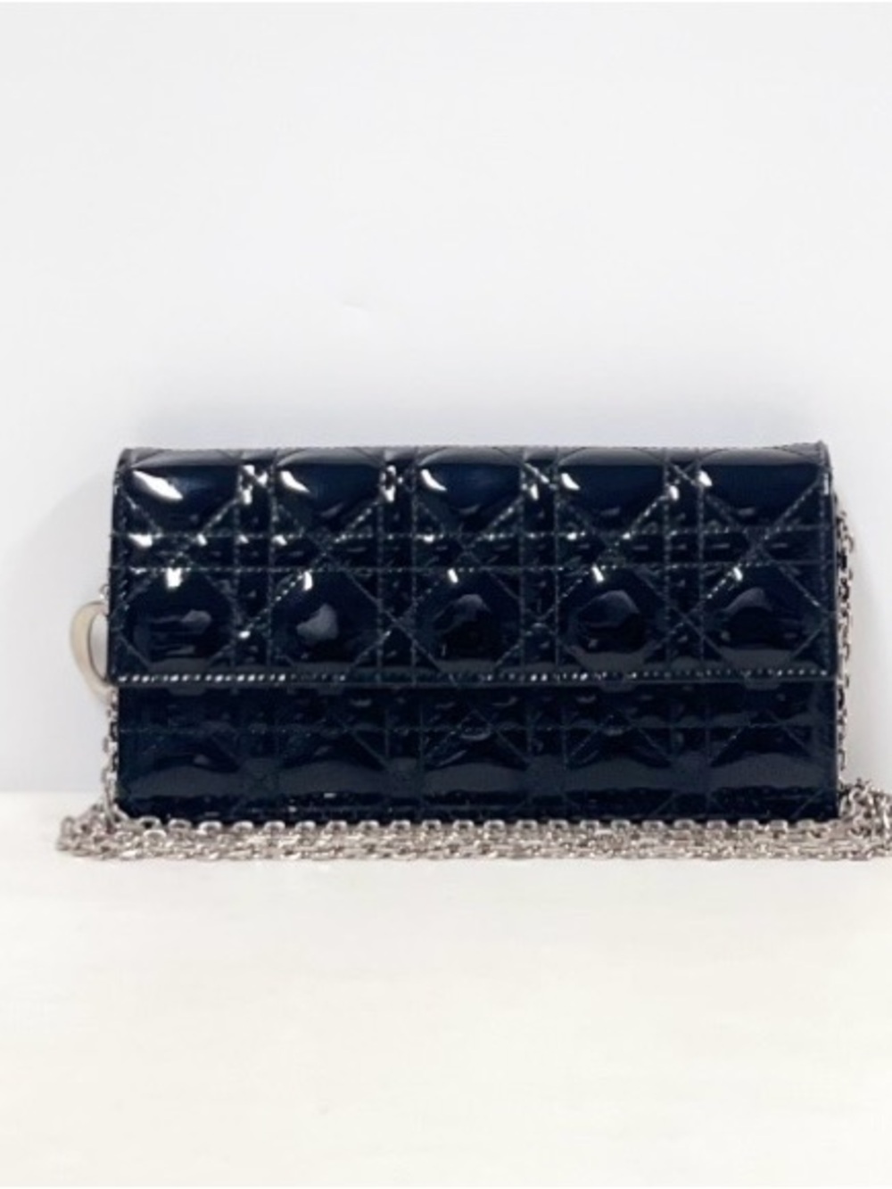Lady Dior Patent Leather Wallet On A Chain
